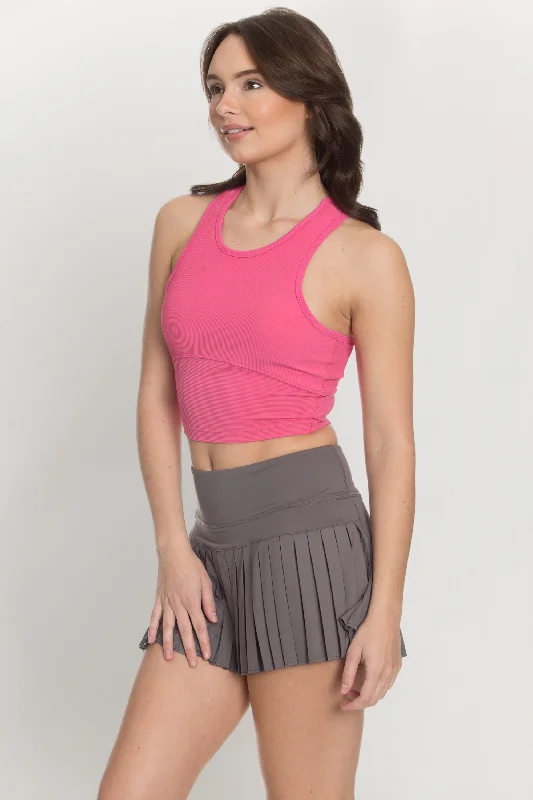 Brink Pink Ribbed Yoga Top