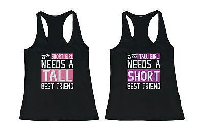 Cute Tall and Short Best Friend Tank Tops - Matching BFF Tanks