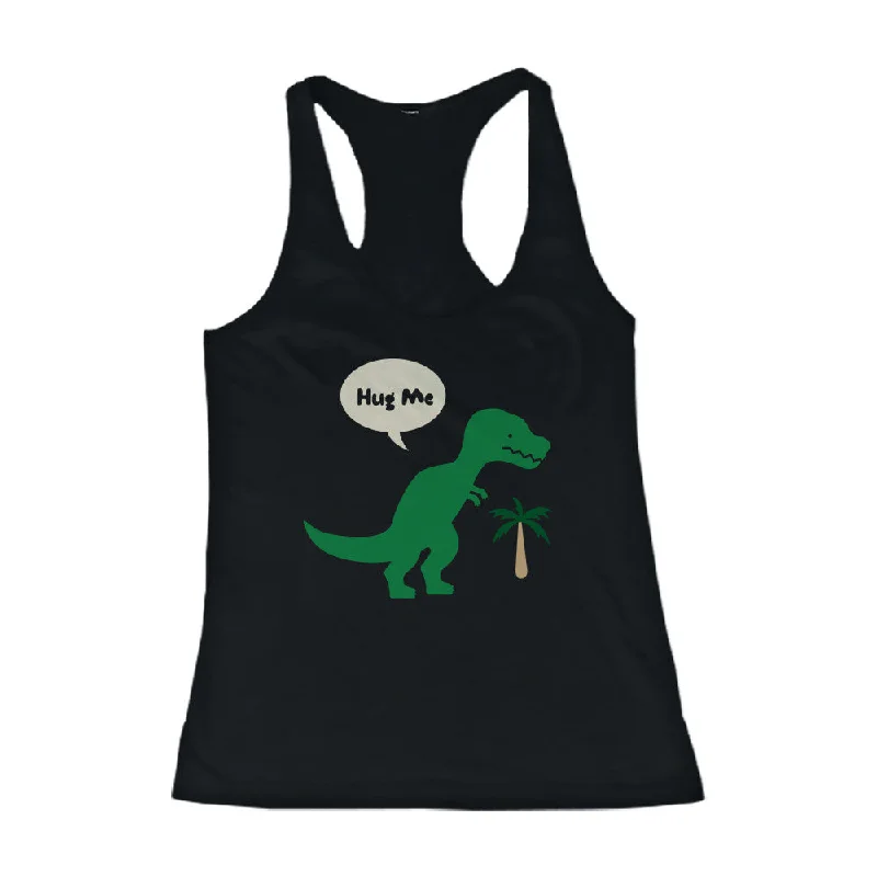 Cute BFF T-Rex Hug Me And I'm Trying Best Friend Matching TankTops Shirts