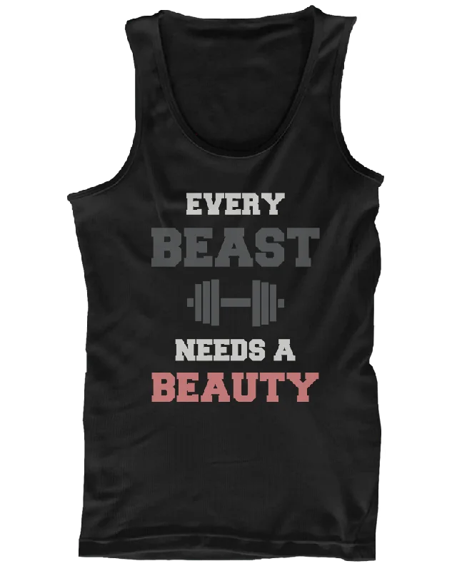 Beauty and Beast Need Each Other His and Her Matching Couple Tank Tops