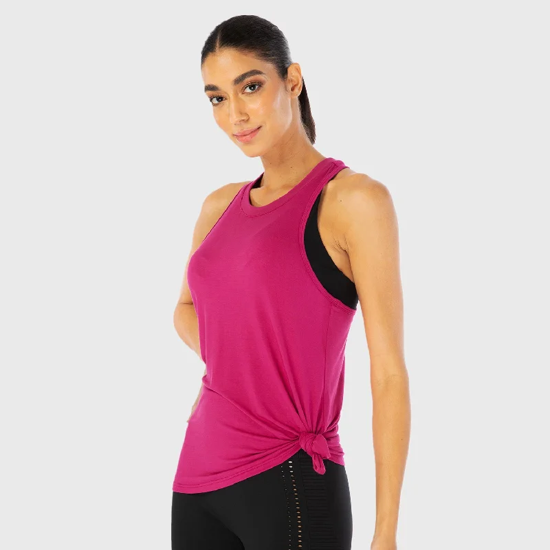 Infinity Longline Workout Tank - Festive Fuchsia