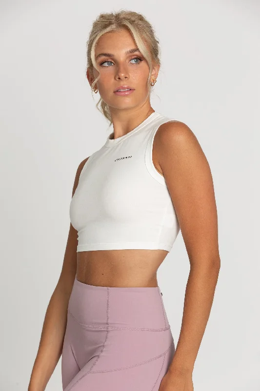 Ivory Sleeveless Softy Crop Top