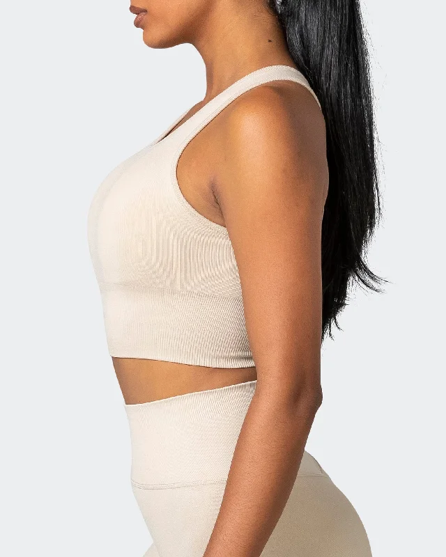 Longline Seamless Bra - Bone