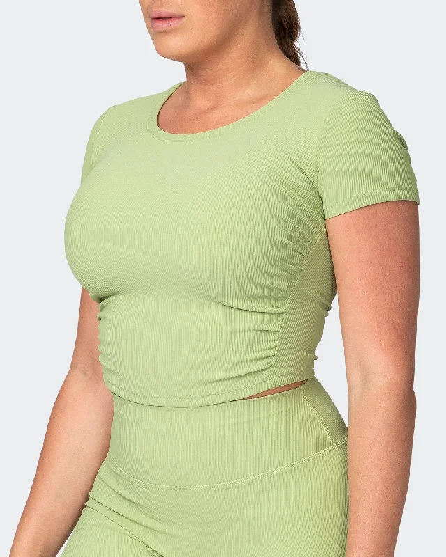 Rival Cropped Rib Top - Matcha