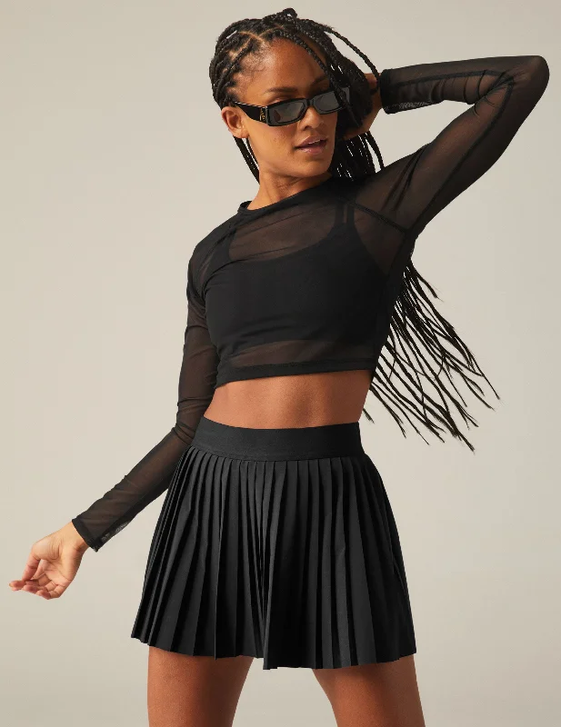 Show Off Mesh Long Sleeve Cropped Top