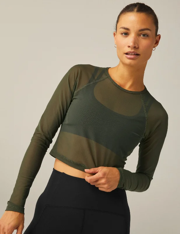 Show Off Mesh Long Sleeve Cropped Top