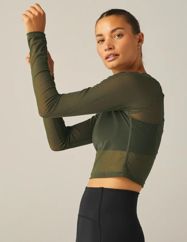 Show Off Mesh Long Sleeve Cropped Top