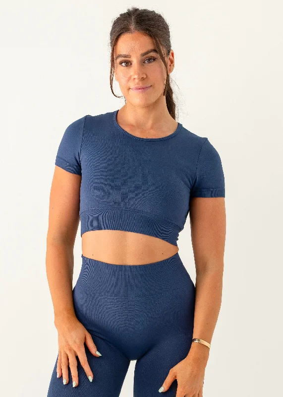 SIGNATURE SUPPORT CROP - DEEP BLUE