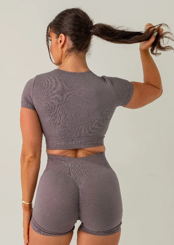 SIGNATURE SUPPORT CROP - GREY