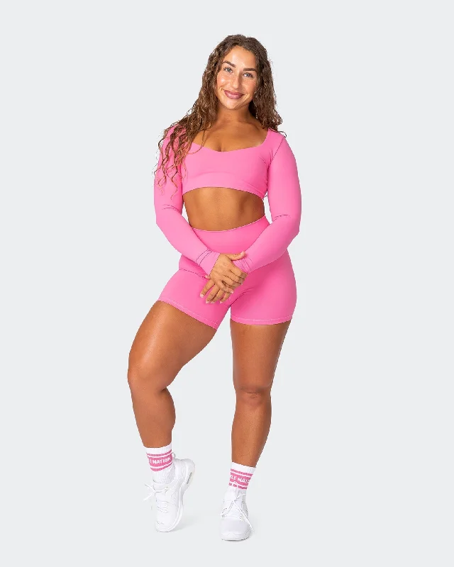 Sleek Long Sleeve Bra - Bubblegum