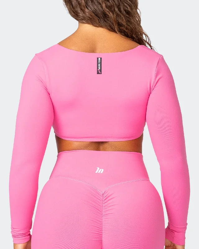 Sleek Long Sleeve Bra - Bubblegum