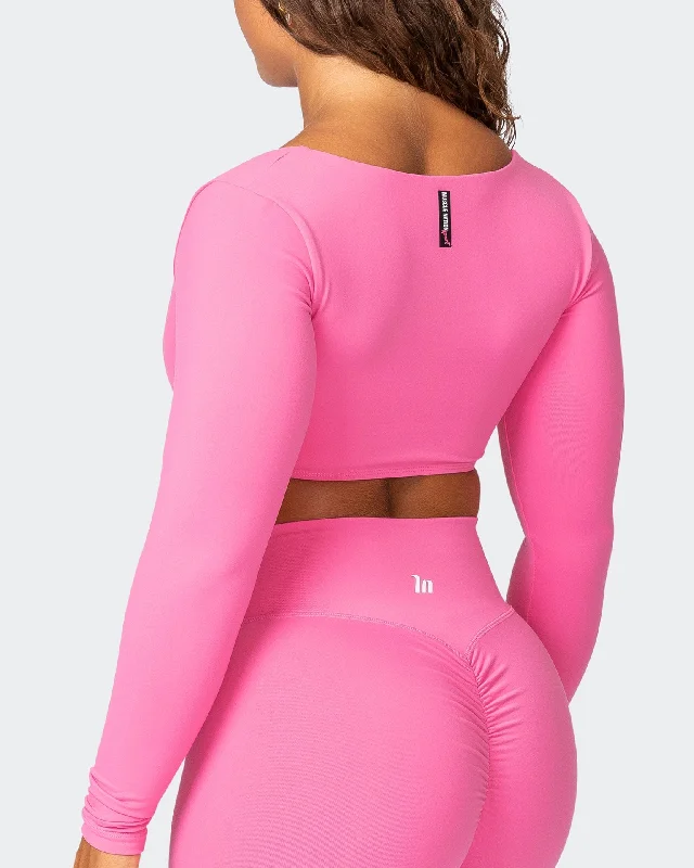 Sleek Long Sleeve Bra - Bubblegum