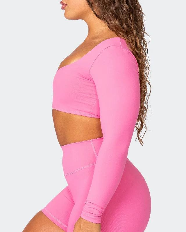 Sleek Long Sleeve Bra - Bubblegum