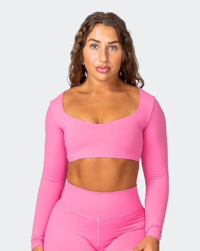 Sleek Long Sleeve Bra - Bubblegum