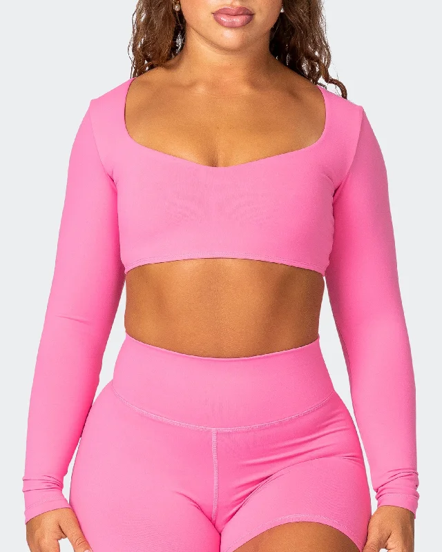 Sleek Long Sleeve Bra - Bubblegum