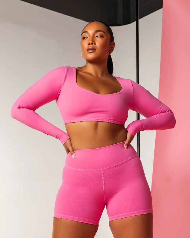 Sleek Long Sleeve Bra - Bubblegum