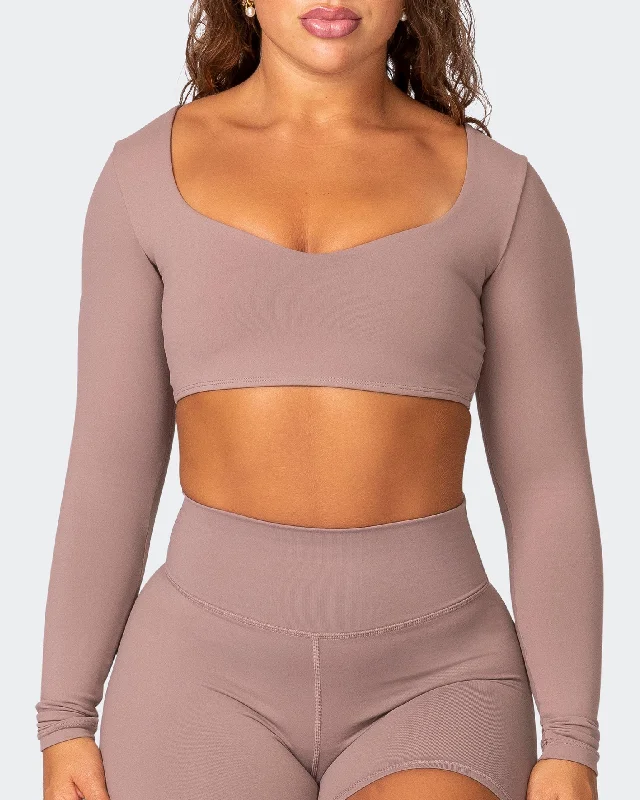 Sleek Long Sleeve Bra - Praline