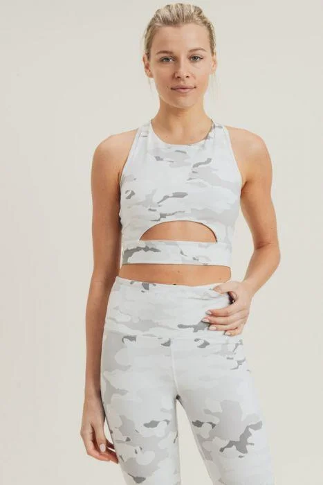 Snow Camo Sport Crop Top