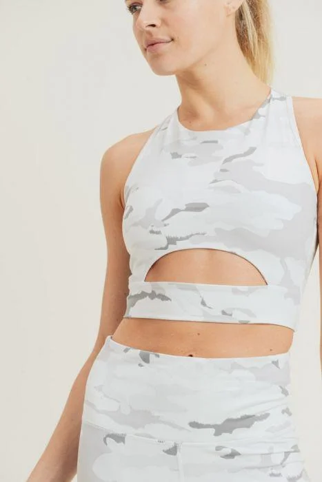 Snow Camo Sport Crop Top