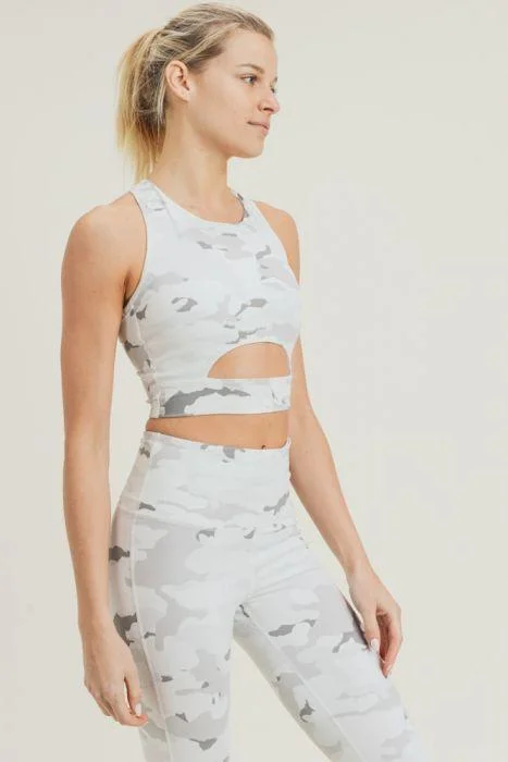 Snow Camo Sport Crop Top