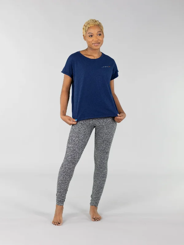 CorePower Yoga Navy Cap Short Sleeve Top