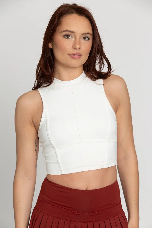 White Sleeveless Crop Top