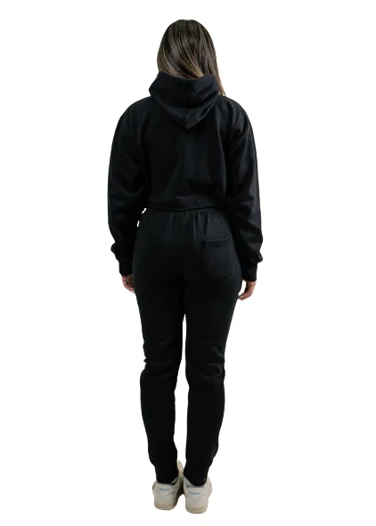 Fresh Start -  Crop Top SweatSuit - Black X White