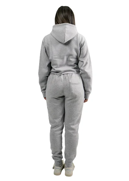 Fresh Start - Crop Top SweatSuit - Grey X White