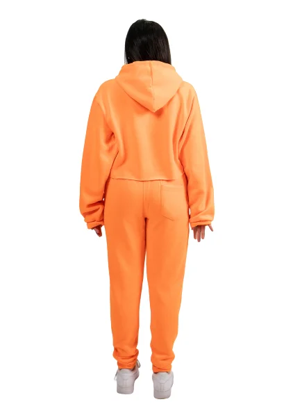 Fresh Start - Crop Top SweatSuit - Orange X White