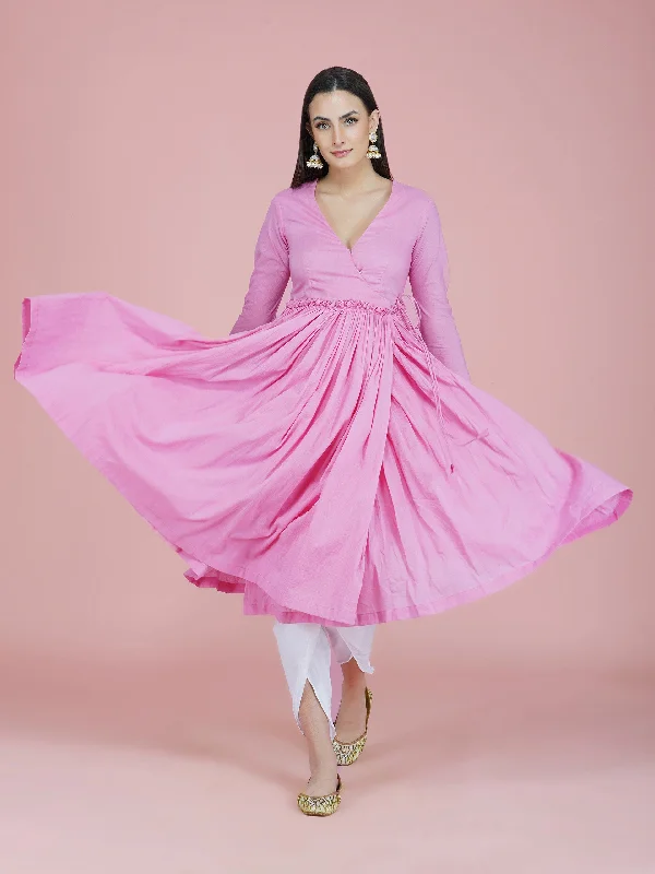 Pink Angrakha Kurta