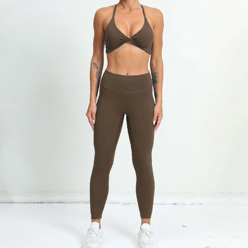 Quick dry tight back yoga suit two-piece set 9colors