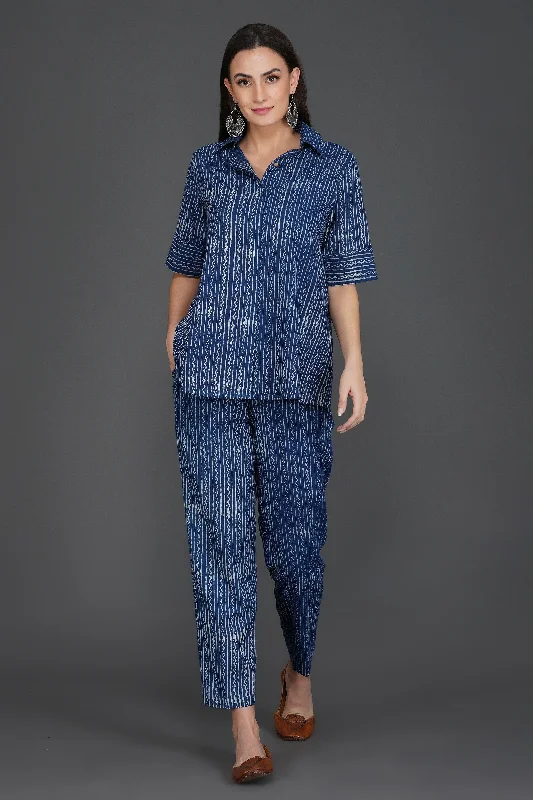 Indigo Cord Set | Block Print | Eco Cotton Collection