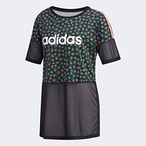 Adidas Womens W Farm Loos T T-Shirt Striped Floral Plaid