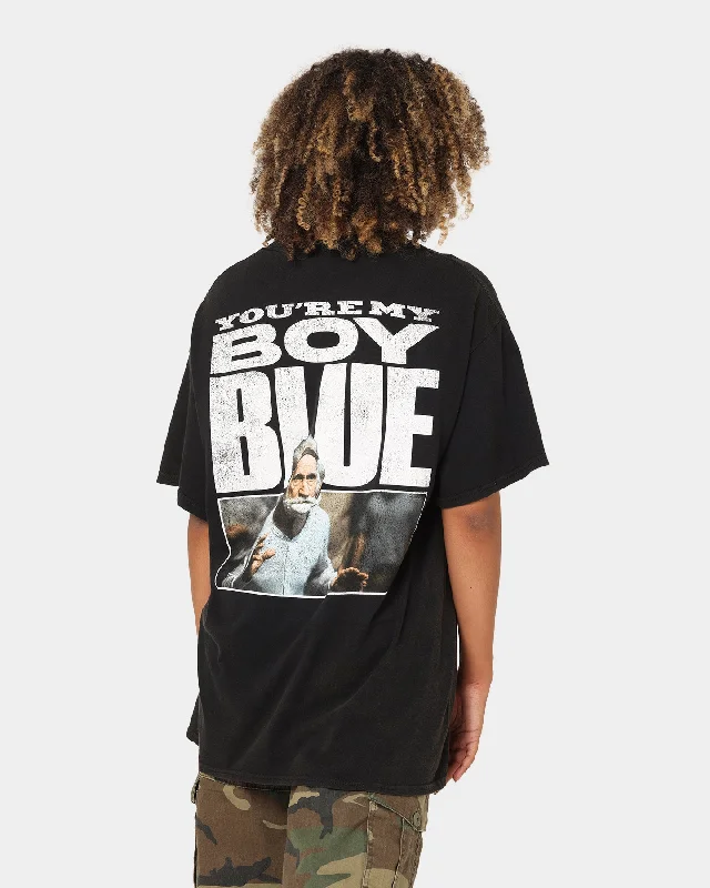 American Thrift X Old School Old School Vintage T-Shirt Black Wash Collared Crew Neck Turtle Neck