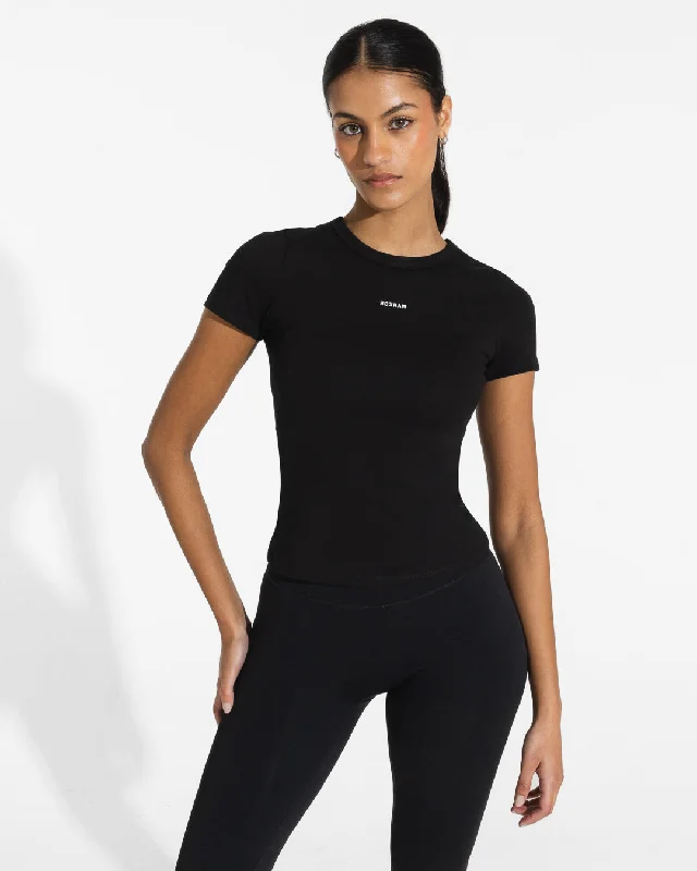 Annie T-Shirt - Black Chenille Blend Fleece Blend Nylon Blend