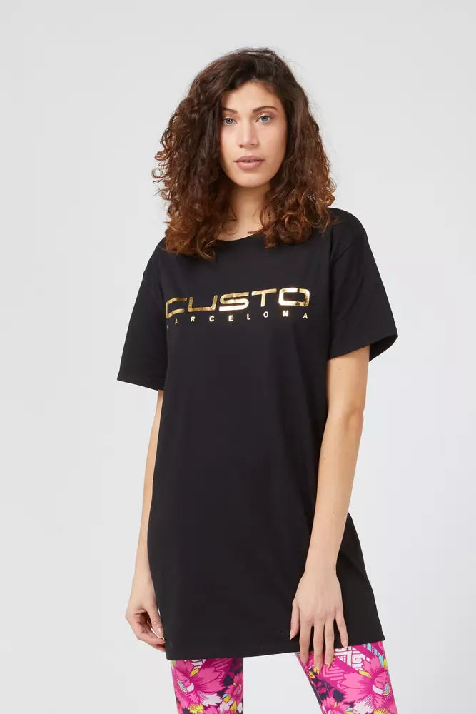 Black Cotton Women T-Shirt Oversized T-Shirt Spandex breathable