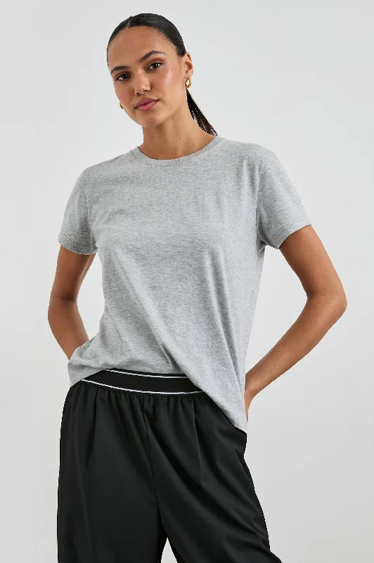 CLASSIC CREW NECK T-SHIRT - HEATHER GREY Houndstooth Herringbone Solid