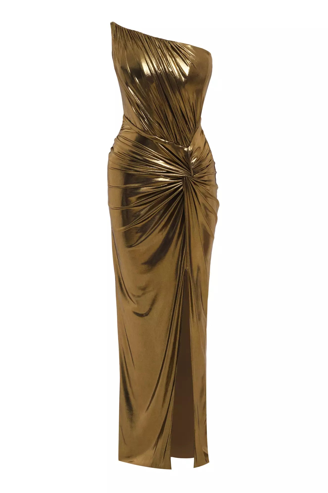 Strapless Shiny Knitted Sleeveless Long Dress - Rusted Gold Pencil Office Professional Strapless Shiny Knitted Sleeveless Long Dress - Rusted Gold Pencil Office Professional