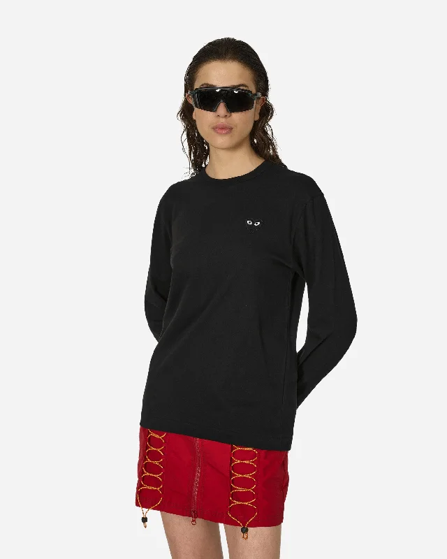 Heart Longsleeve T-Shirt Black Fashionable Trendy Casual