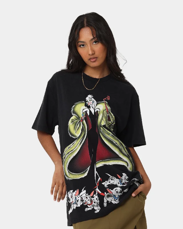 Disney Cruella Vintage T-Shirt Washed Black Anti-Shrink Durable Soft