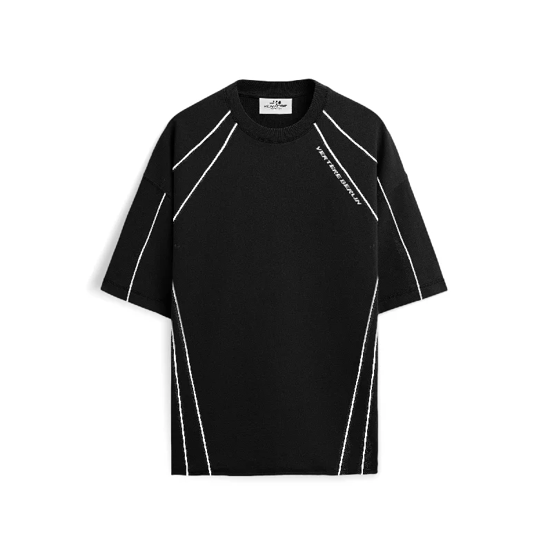 DYNAMICS T-SHIRT - BLACK Basic T-Shirt Crew Neck Short Sleeve
