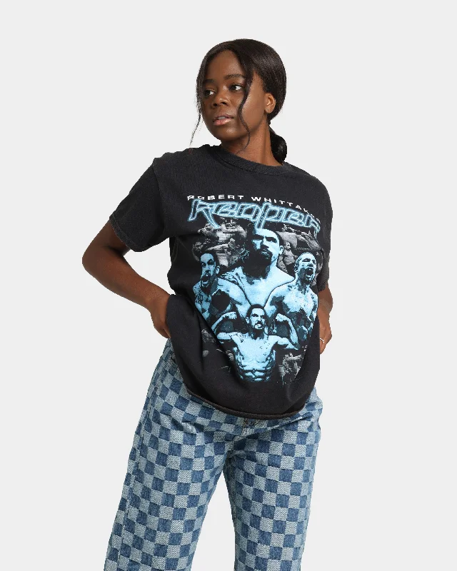 Goat Crew X Robert Whittaker Reaper Vintage T-Shirt Black Wash Zippered Buttoned Snapped