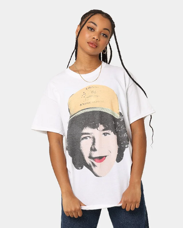 Goat Crew X Stranger Things Dustin Vintage T-Shirt White Embroidered Appliqued Beaded Goat Crew X Stranger Things Dustin Vintage T-Shirt White Embroidered Appliqued Beaded