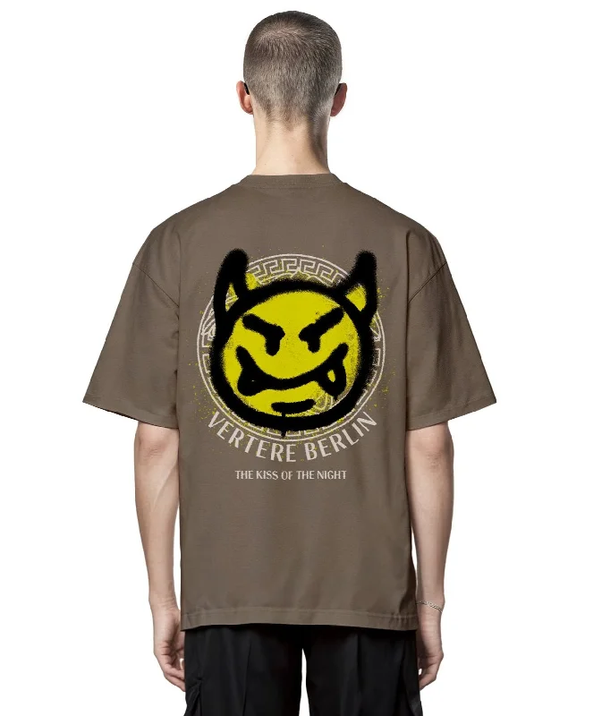 DEVIL T-SHIRT - OAK Zippered Front Buttoned Front Snap Front