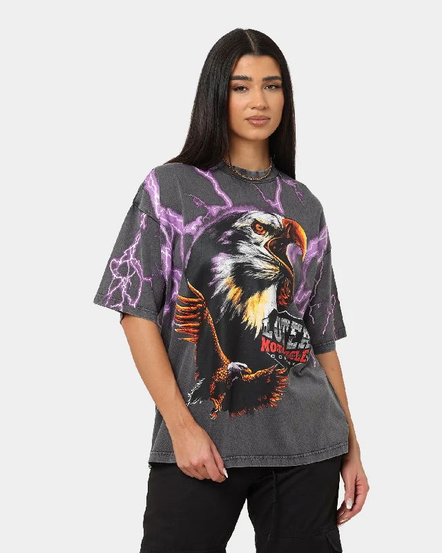 Loiter Lightning Eagle Vintage T-Shirt Charcoal Knit Fabric Woven Fabric Fleece Fabric Loiter Lightning Eagle Vintage T-Shirt Charcoal Knit Fabric Woven Fabric Fleece Fabric