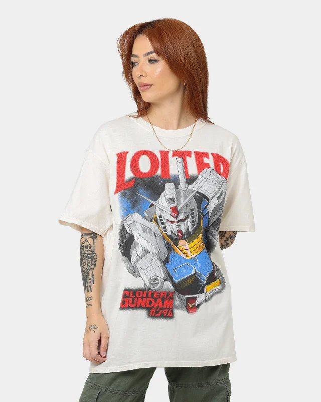 Loiter X Gundam Gundam Vintage T-Shirt Off White Satin Blend Silk Blend Wool Blend