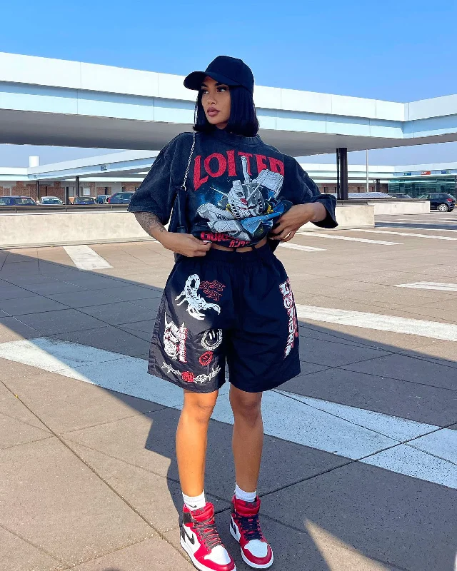 Loiter X Gundam Gundam Vintage T-Shirt Vintage Black Anti-Shrink Durable Soft