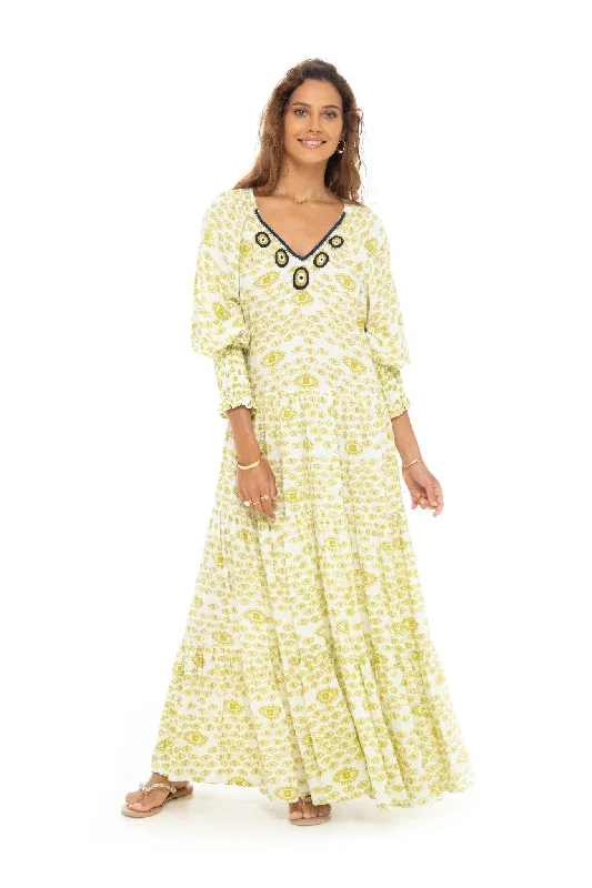 Marrakech Mandala Long Dress Tunics Satin smooth