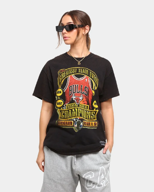 Mitchell & Ness Chicago Bulls Greatest Team Ever Vintage Short Sleeve T-Shirt Vintage Black Lace Blend Ribbed Blend Corduroy Blend