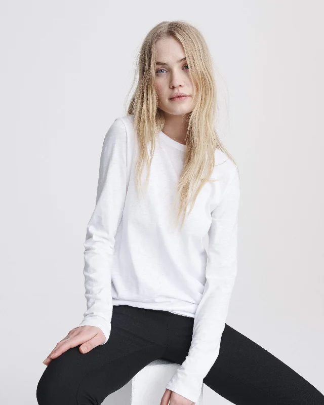 Slub Long Sleeve T-Shirt Fleece Nylon Spandex